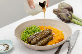 Vegan Sausage and carrot mash