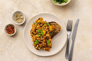 Tofu and Chickpea Scramble with baby spinach